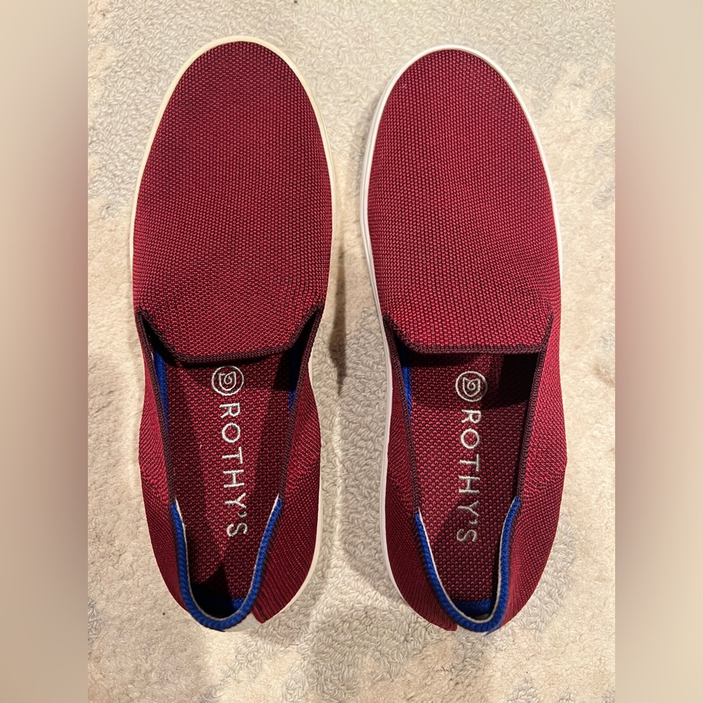 Rothy’s Garnet (burgundy) The Original OG slip on shoes size 8.5